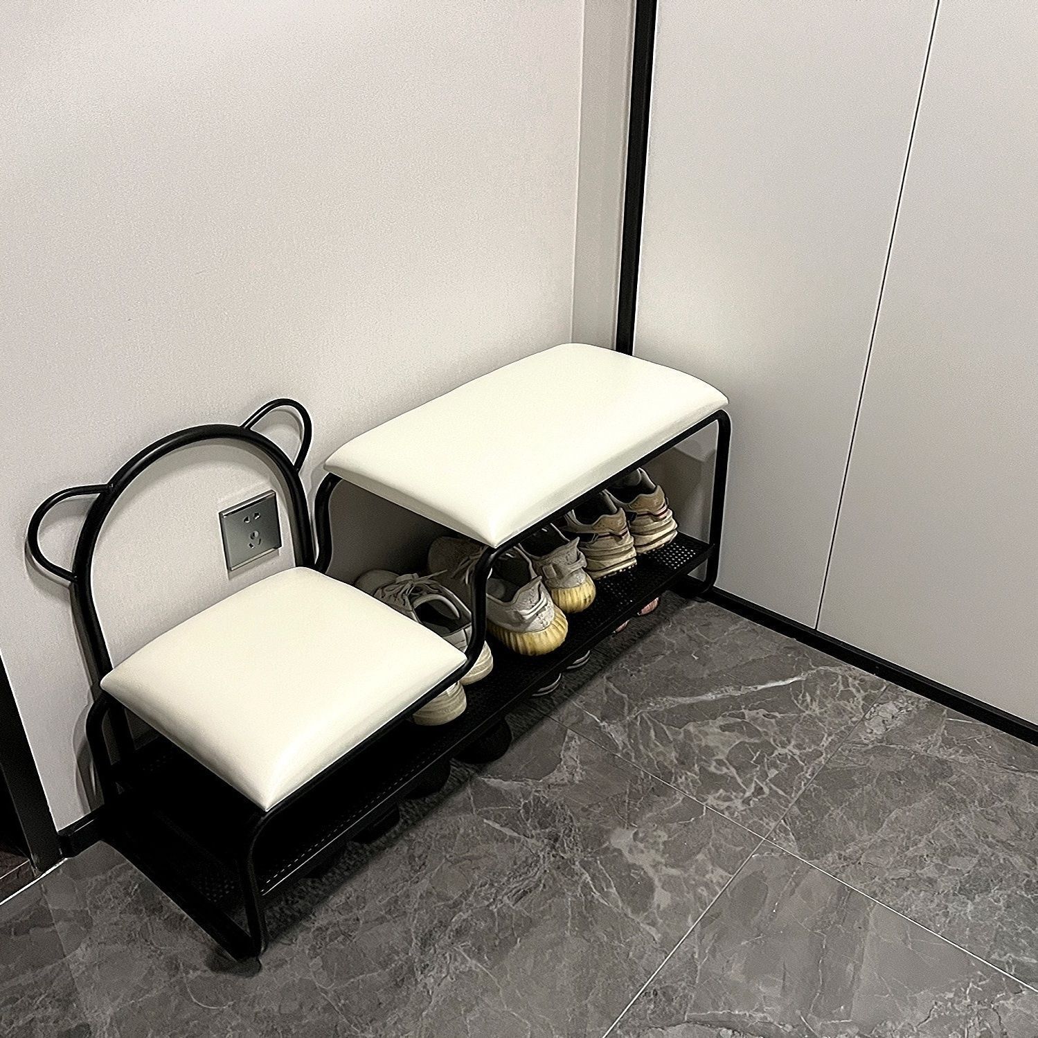 Fábrica directa nórdica puerta de cambio de zapatos de puerta doméstica un gabinete de zapatos simple y ligero cojín de lujo zapatos para niños zapatos image 20