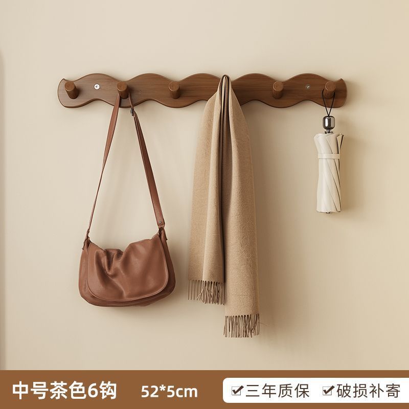 玄関波型洋服ラック壁掛けパンチフリー寝室ドア後ろの鍵収納クリエイティブフック竹籐ライト高級|undefined