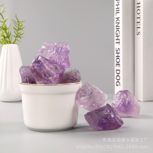 Manufacturer supplies amethyst rough stone, light amethyst rough stone, aromatherapy stone, diffuser stone, bonsai decoration ornaments