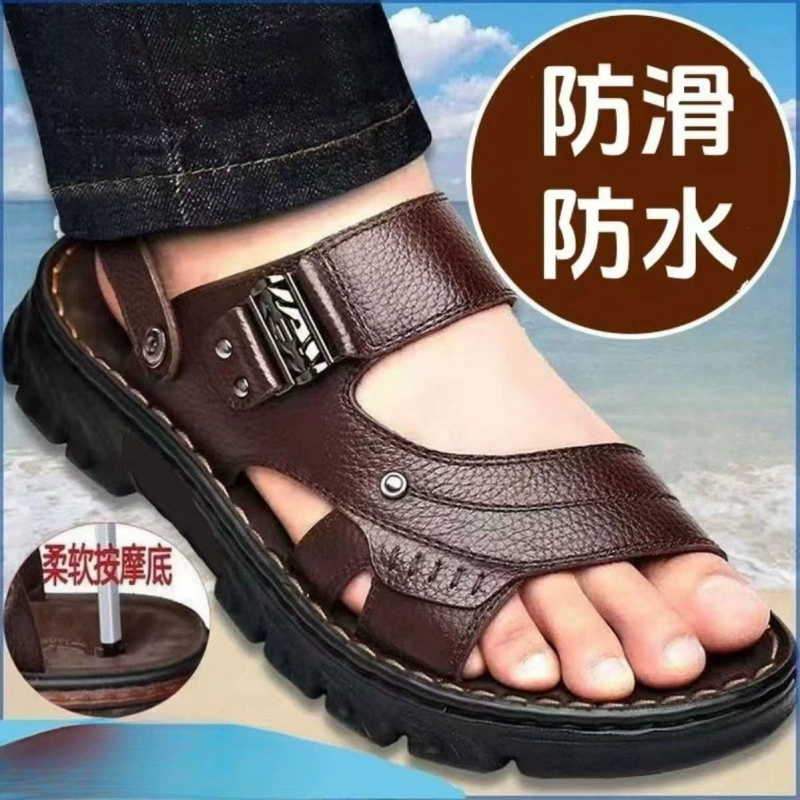 Мужские сандалии Летняя водонепроницаемая нескользящая мягкая подошва износостойкая пляжная обувь на толстой подошве Высококачественные сандалии