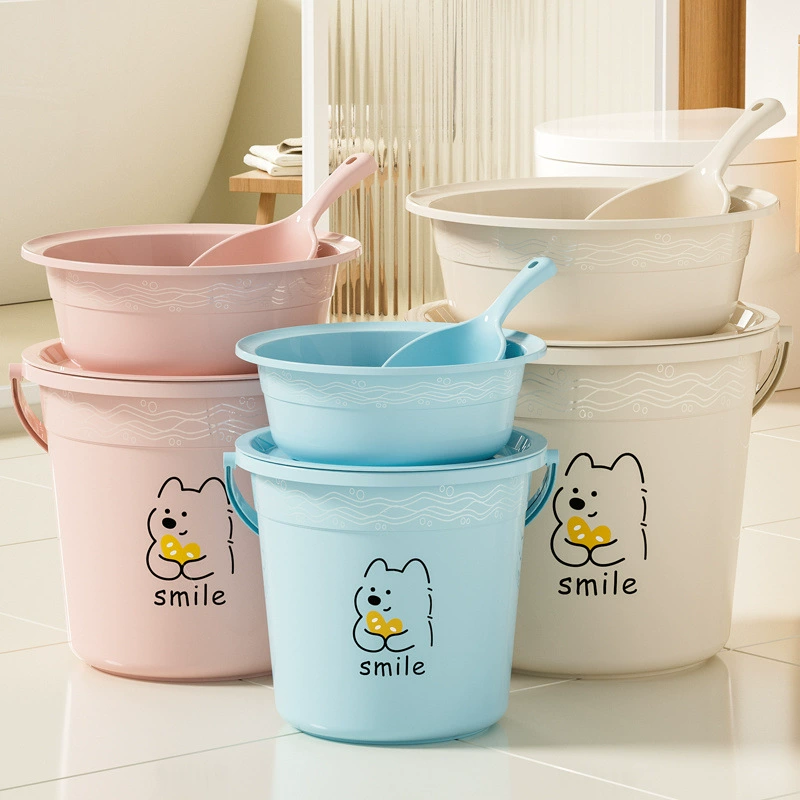 Большое бытовое переносное ведро для воды, утолщенное для купания и стирки в студенческом общежитии, пластиковое ведро для хранения воды, круглое ведро для мойки автомобиля.