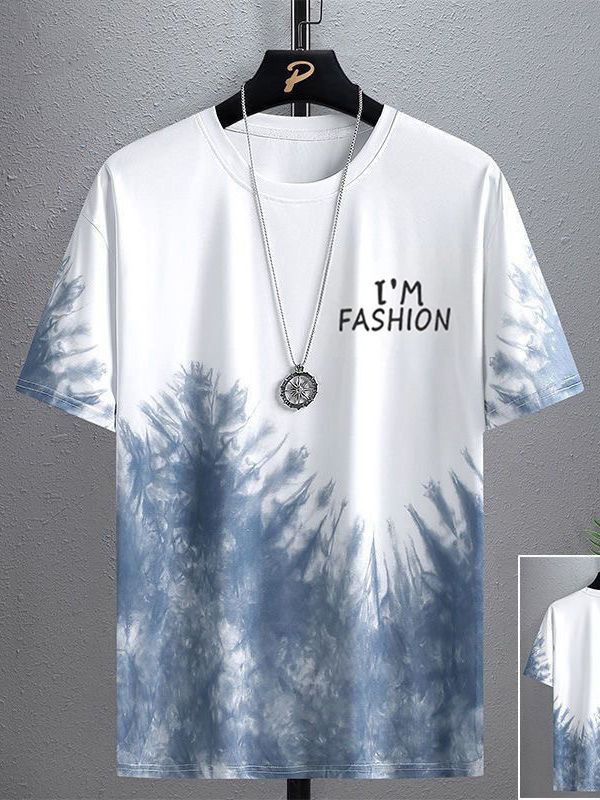 Camiseta de manga corta de seda de hielo para hombre verano 2023 nueva camiseta de tinta de salpicaduras con sensación de hielo para hombres jóvenes de moda image 3