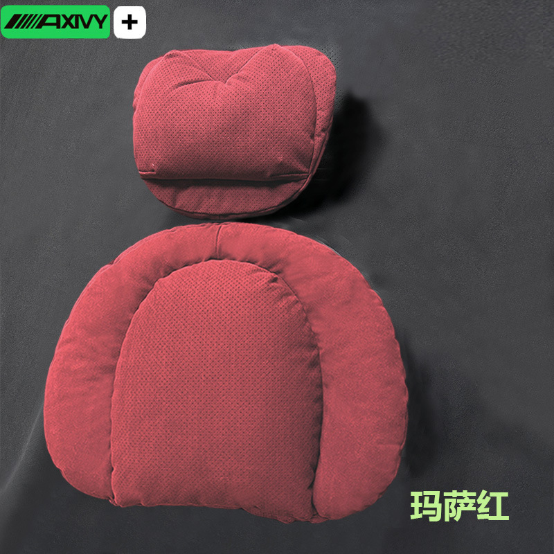 Auto Parts Car Headrest and Lumbar Support Set, Double-Layer Decompression Neck Pillow, High-End Car Cushion and Lumbar Support, Premium Quality