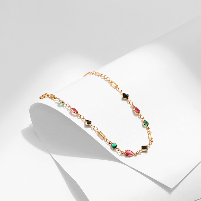 Geometric Pattern Women's Gender Lady Geometric Copper Plating Inlay Zircon Bracelets