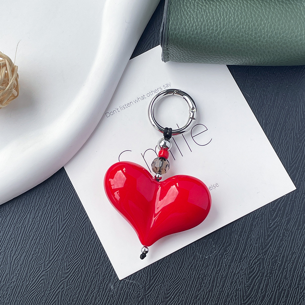 35g Weight Bag Pendant, Mobile Phone Pendant, Keychain Classification 1 Piece Quantity Alloy, Resin Material Heart Shape Pattern Cute Style 1 Piece Cute Heart Shape Alloy Resin Bag Pendant Mobile Phone Pendant Keychain 11