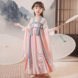 汉服女童中国风儿童古装超仙襦裙樱花公主唐装古风连衣裙2026冬季