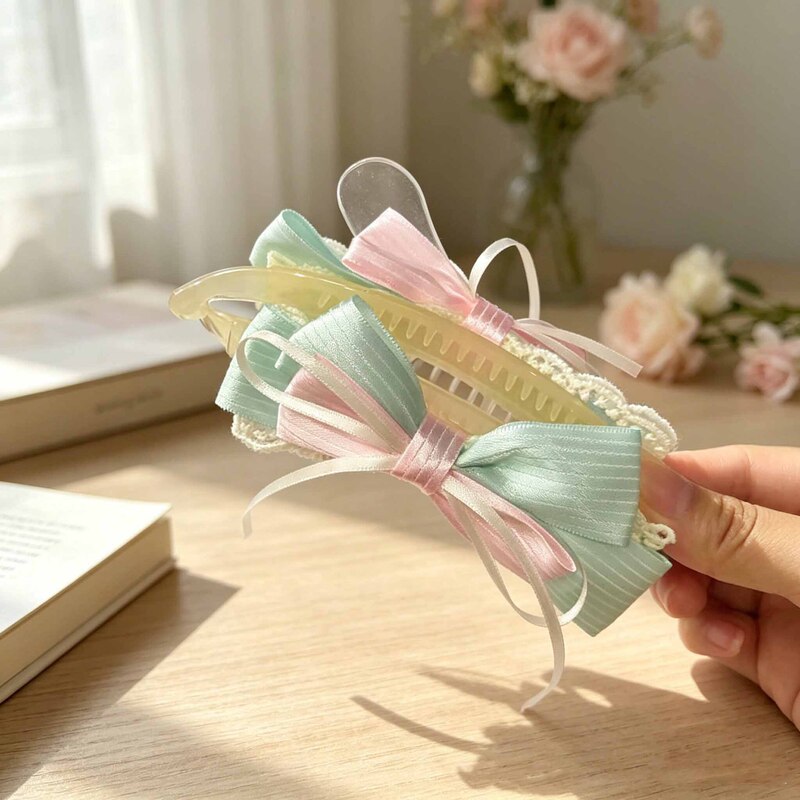Mint Green Ribbon Banana Clip Summer Vibe Milk Green Sweet Girl Hair Accessory 2026 New Versatile Sweet Lace Mint Green Ribbon Banana Clip Summer Vibe Milk Green Sweet Girl Hair Accessory 2026 New Versatile Sweet Lace