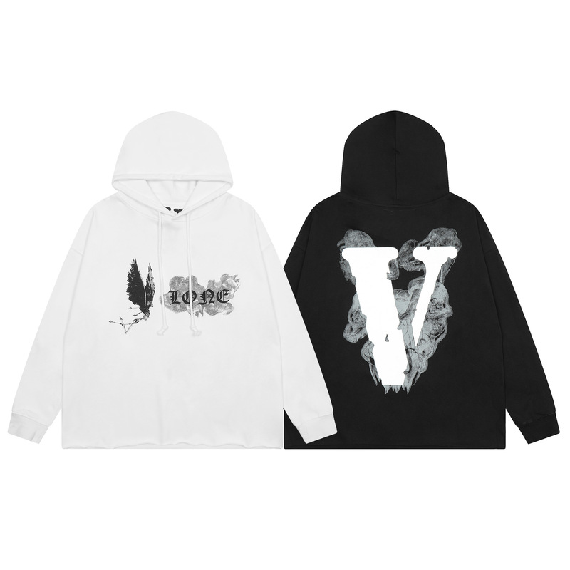 2023 autumn and winter New V @ LONE smoke big V-shaped female pullover hooded sweater men and women same style one piece wholesale