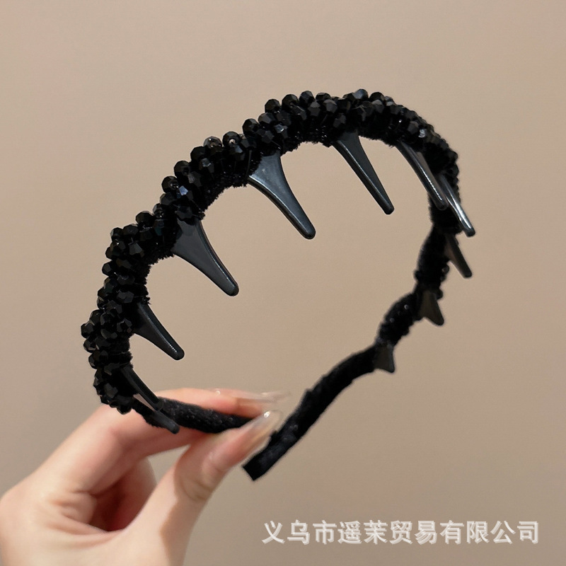 韩系蓬松高颅顶发箍女2025新款波浪带齿洗脸防滑头箍发卡发饰头饰|undefined