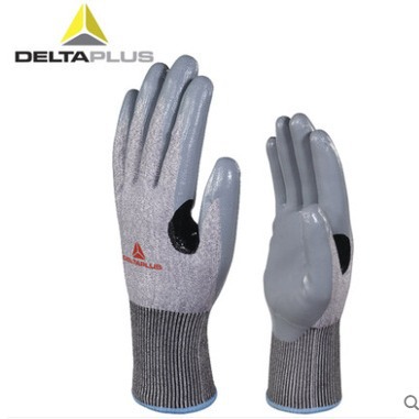 Delta 202010 guantes de trabajo de protección laboral anti-corte profesionales con recubrimiento de nitrilo semitrilo guantes de punto transpirables alargados