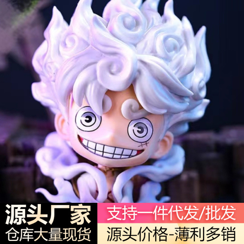 One Piece Gear 5 Sun God Form Nika Luffy Q Version Car Mini Figure Model Ornament Zoro G5 Series One Piece Gear 5 Sun God Form Nika Luffy Q Version Car Mini Figure Model Ornament Zoro G5 Series