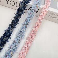跨境新款小香风花边辅料手工diy编织毛线流苏领口门襟口袋压边条