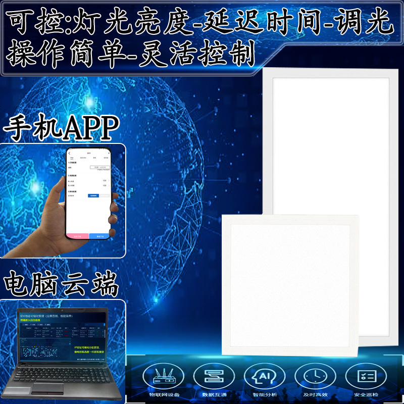 5.8G自组网微波感应物联网面板灯吊顶led大功率人体红外雷达感应