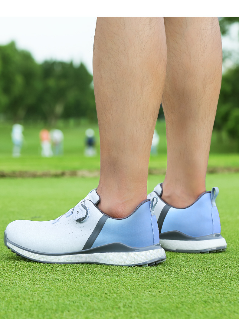 Giày golf PGM nam chống thấm nước, đế giữa vải popcorn, dây khóa xoắn — XZ210-Xám Trắng xám dần Xám, Xz210-trắng Xám chuyển dần xanh lam, XZ210-Xám trắng dần Đỏ chi tiết 11