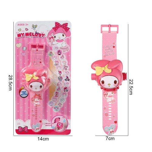 The same style of Tomy Miko dog character cross-border cartoon 24-image projection watch with flip cover, Sanrio series toy watch