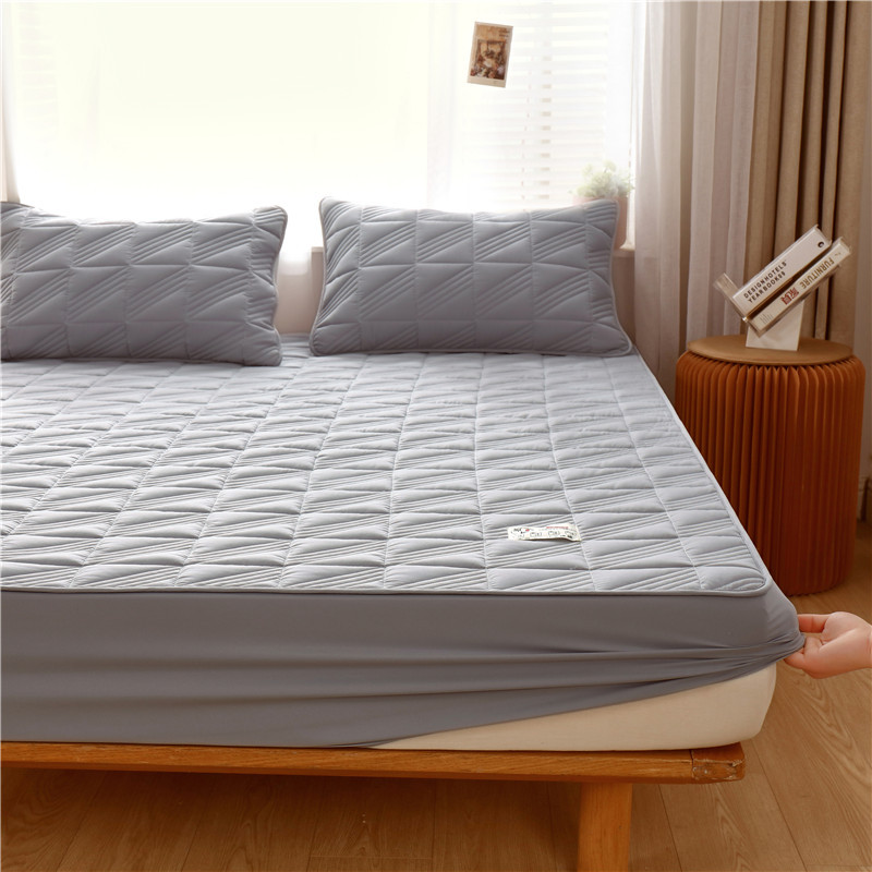 Factory Wholesale Raw Cotton A Class Soybean Fiber Quilted Bed Cover Thickened Bedspread Mattress Protector Dust-proof Sheet Cover