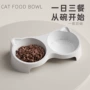 喂食斜口双碗护颈宠物猫