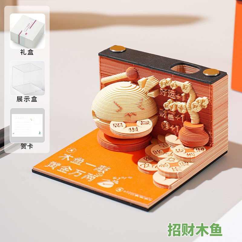 Notas adhesivas 3D emergentes con diseño de mascotas adorables y modernas, escultura de papel, arte desprendible, creativas, de alto valor, con dibujos animados encantadores.