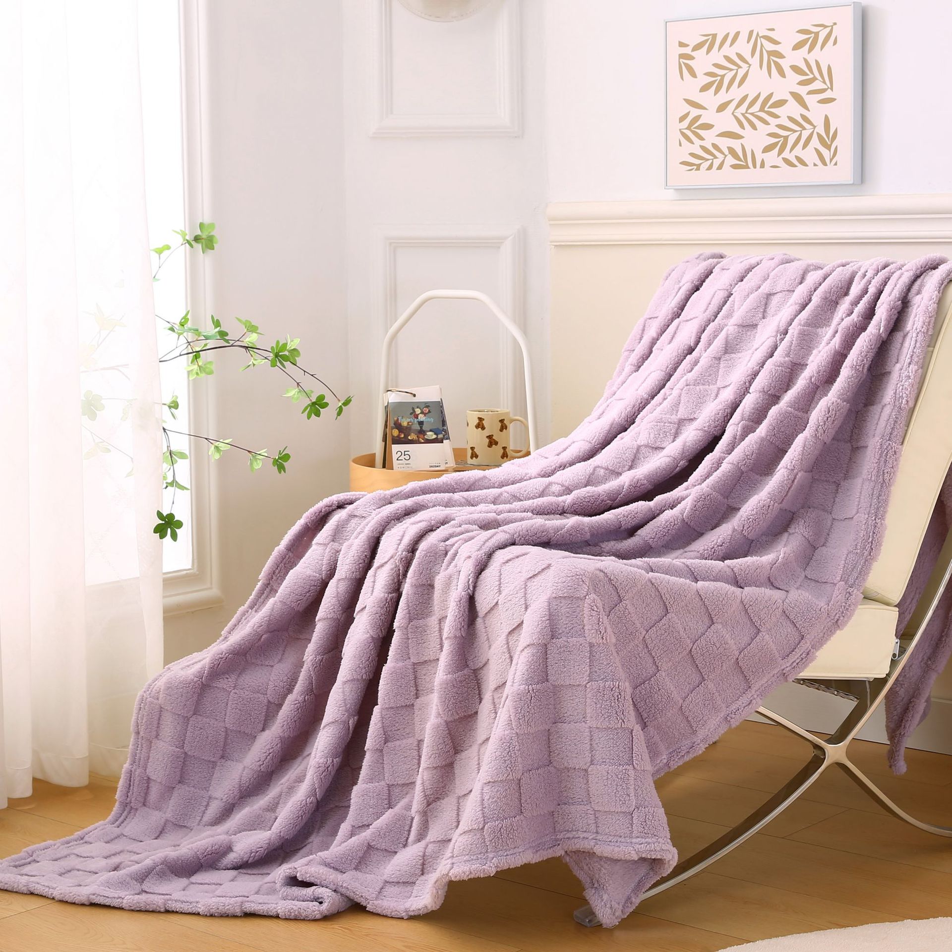 Manta de lana de doble cara de lujo ligero Manta de lana de coral gruesa Manta de oficina manta de siesta Manta de sofá