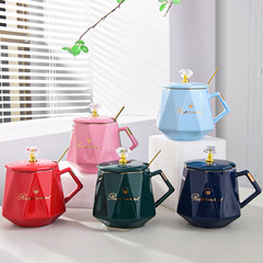 Diamond Ceramic Mugs Creative Coffee Cups Couple Water Cups Gift Nordic Style Cups Milk Coffee Cups