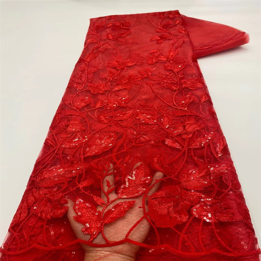 Color sólido lentejuelas bordado encaje tela lentejuelas encaje cheongsam vestido rendimiento ropa bordado tela JX2272 image 12