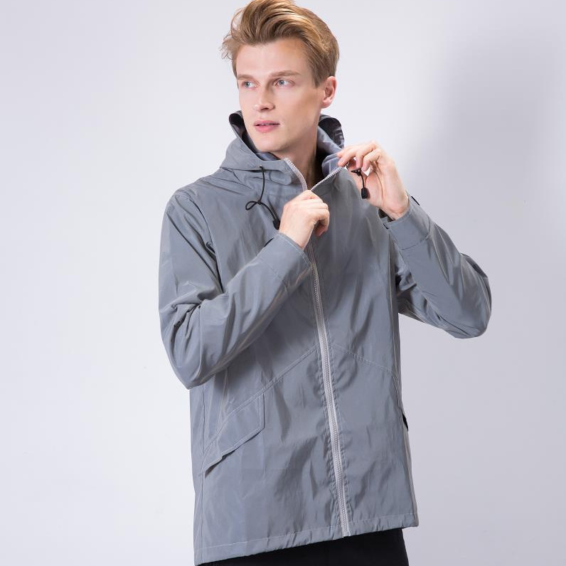Men's Clothing mid length reflective jacket men's large size hooded swallowtail jacket one piece_ipsvogv.com