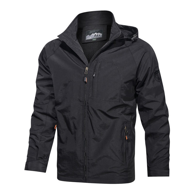 Chaqueta con Capucha para Hombre de Nailon Impermeable y Transpirable para Uso Casual