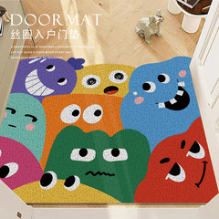 搞怪小怪獸玄關地墊卡通家用入戶腳墊子進門蹭泥可裁剪絲圈腳墊