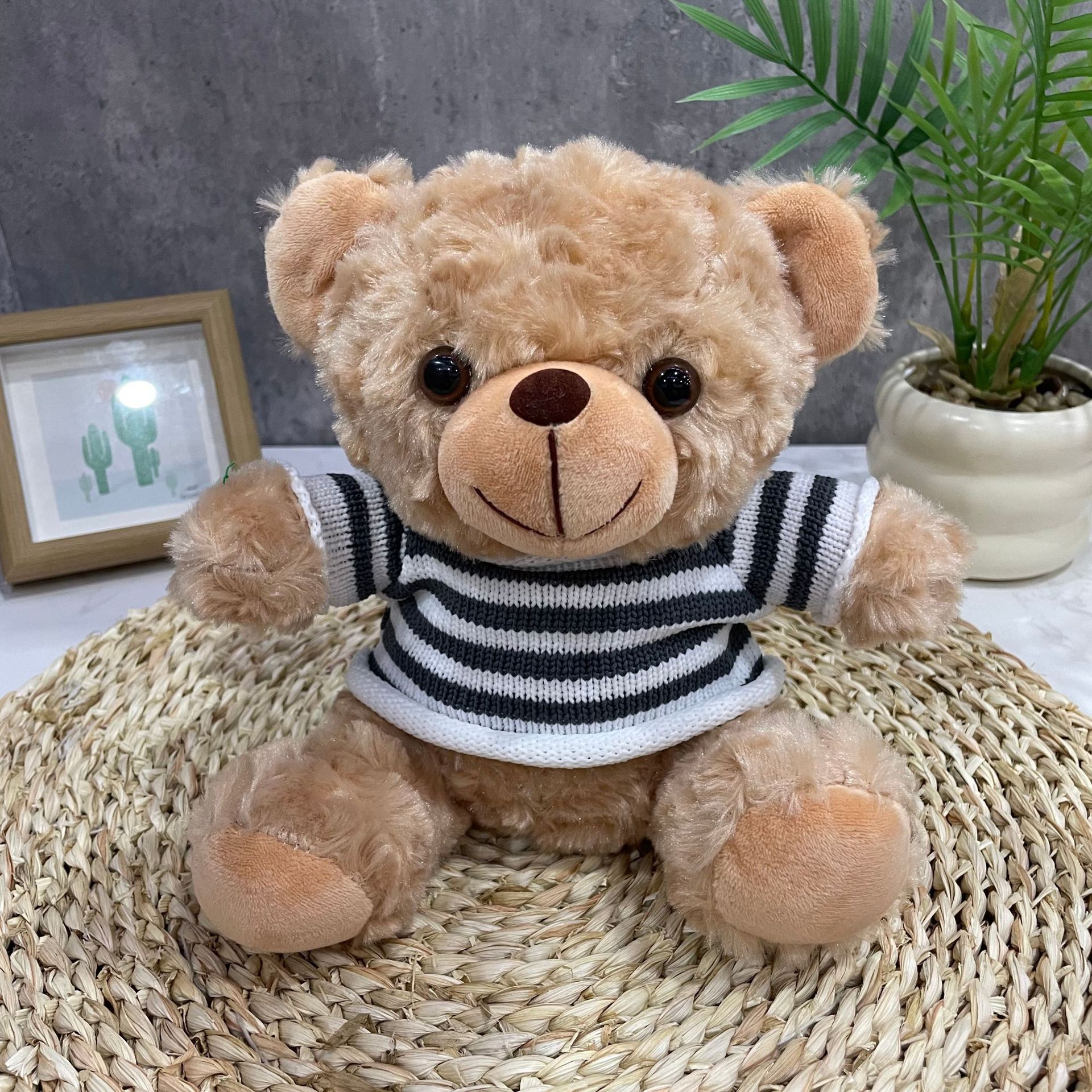 Teddy Bear se puede imprimir LOGO evento de vacaciones muñeca regalo para el hogar adornos de escritorio abrazar juguetes de peluche