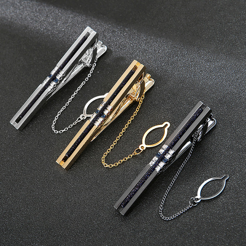 Cross-border men's tie clip, simple and elegant, polished bright rhinestone pendant, starry sky ball, Korean style business formal wear