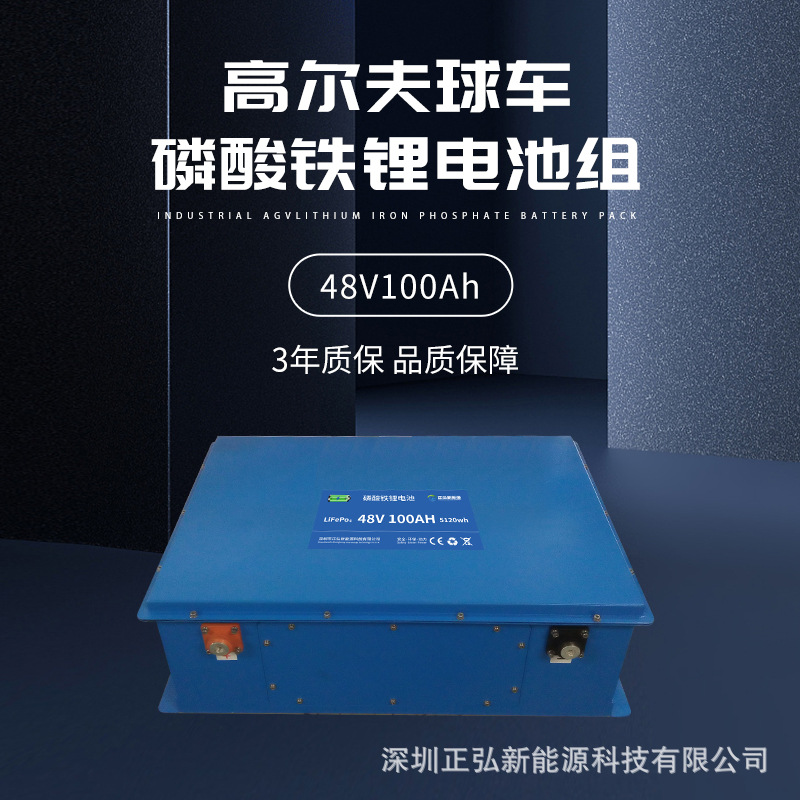 48V100H磷酸铁锂动力电池高尔夫球车四轮电动车LiFePO4