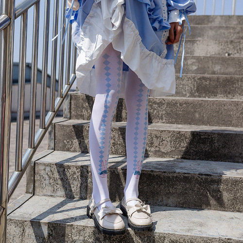 Printed stockings pantyhose Lolita lolita Japanese soft cute girl velvet jk Japanese leggings white stockings