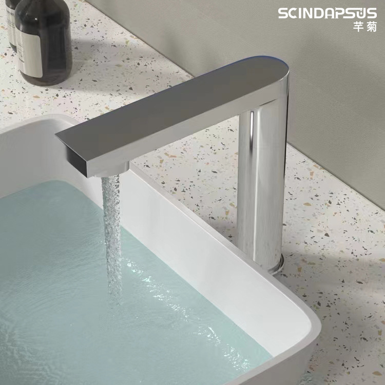 Full-automatic induction faucet copper intelligent non-contact hand washing device Guangzhou Chrysanthemum Platform basin installation faucet