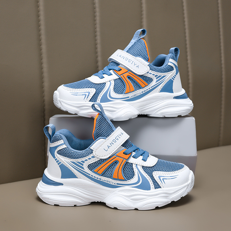 2025 nuevos zapatos deportivos para niños, malla, transpirable, ligero, velcro, suela suave, zapatos para niños