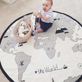 ins新款 冒险地图 婴童地球游戏毯 爬行垫儿童房间装饰品