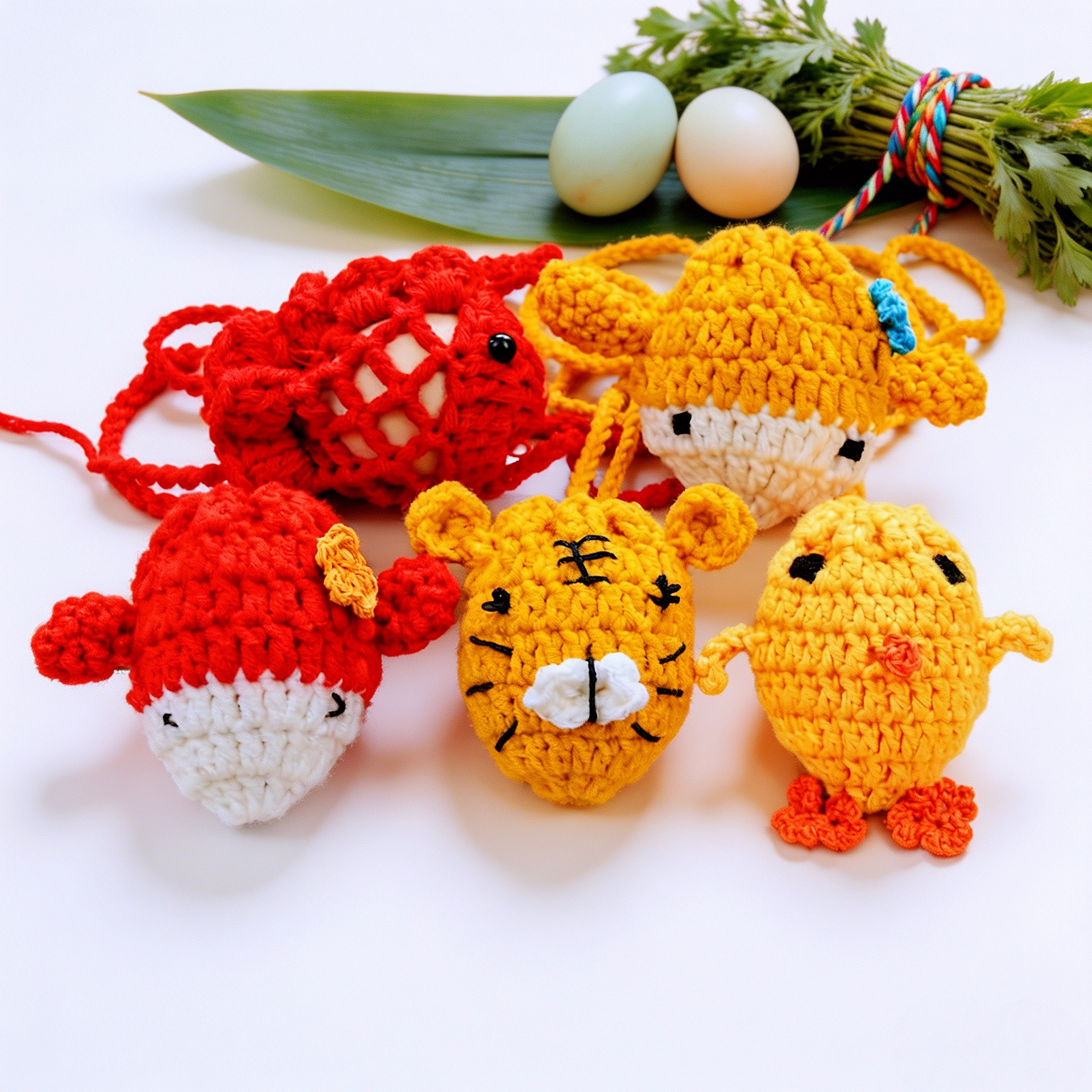 Hot-selling cute knitted fish egg net bag for the start of summer, perfect for children to hang around their necks, wholesale for Dragon Boat Festival.