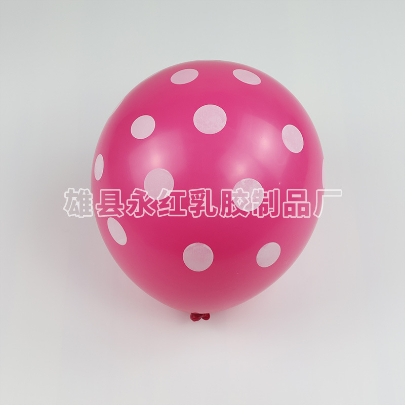 12 pulgadas ondulado punto de globo espeso punto de color globo impreso globo de látex redondo