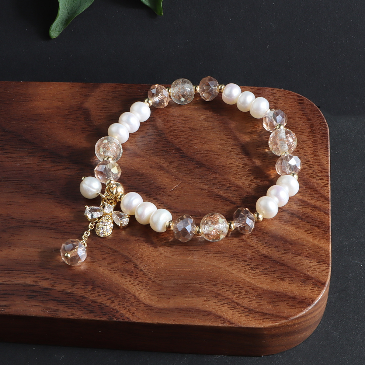 Organic crystal bracelet from pearl