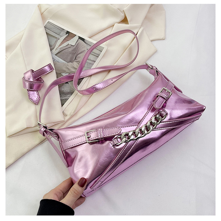 Women's Small Pu Leather Solid Color Streetwear Square Zipper Underarm Bag display picture 14