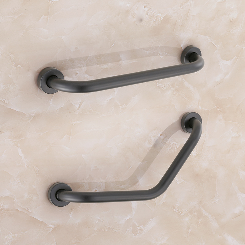 Gun Grey Baño de seguridad pasamanos de acero inoxidable esquina de baño pasamanos antideslizantes para ancianos pasamanos de inodoro doméstico