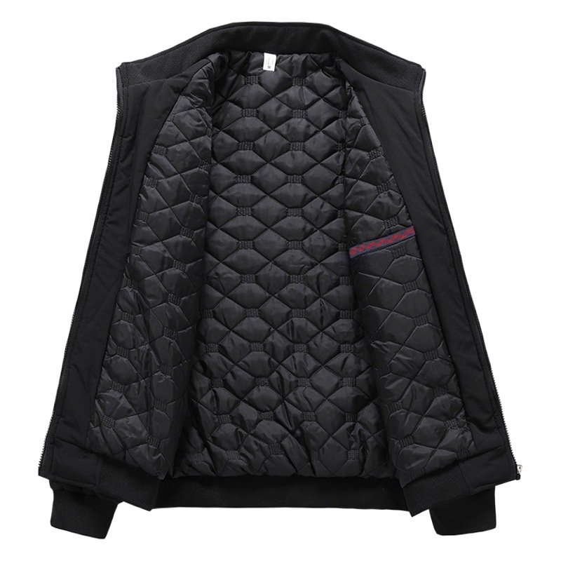 Chaqueta de mediana edad y ancianos Otoño e Invierno algodón y engrosamiento casual chaqueta de hombre de mediana edad collar de pie Chaqueta de algodón acolchado primavera y otoño ropa de papá