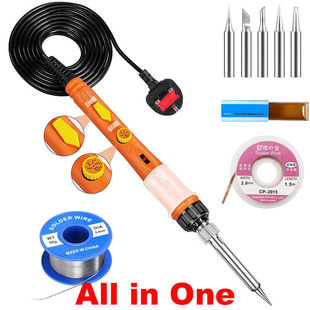 Cross-Border Hot-Selling 60W Temperature-Adjustable Electric Soldering Iron 110/220V Switch-Type Soldering Gun Electrician Digital Repair Tool Kit