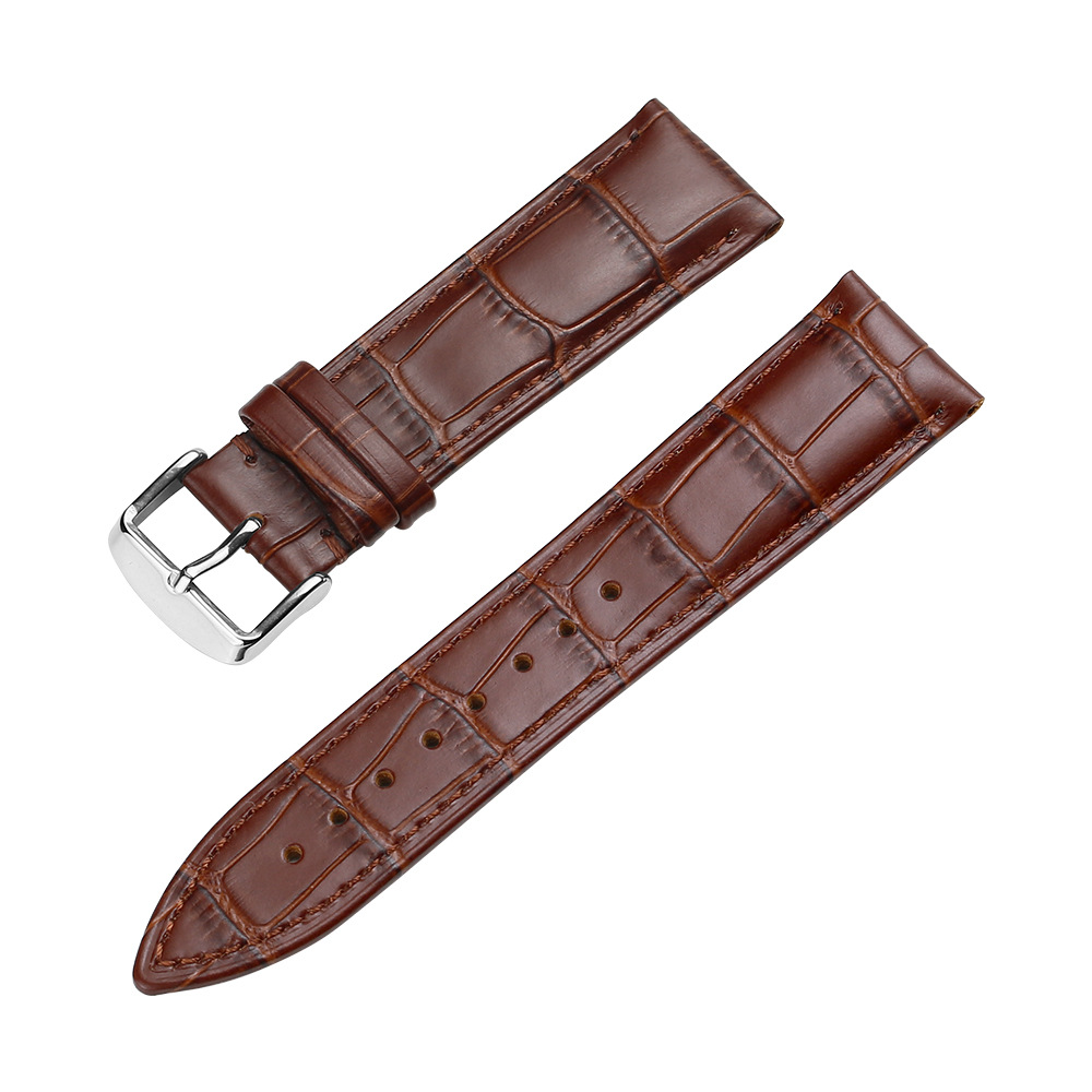 Suministro directo de fábrica primera capa de piel de vaca hebilla de reloj correa de bambú raya multi-color opcional hombres y mujeres 12 -- 24mm