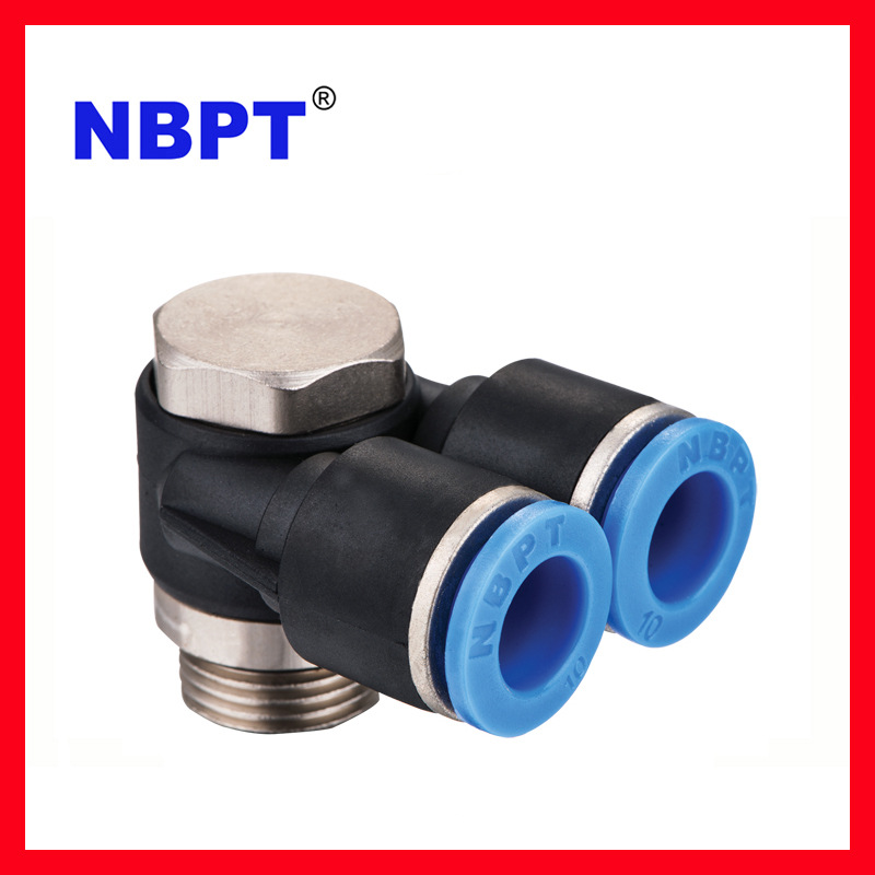 波特气动元件，厂家批发，2孔回转Y型内外螺接头PA