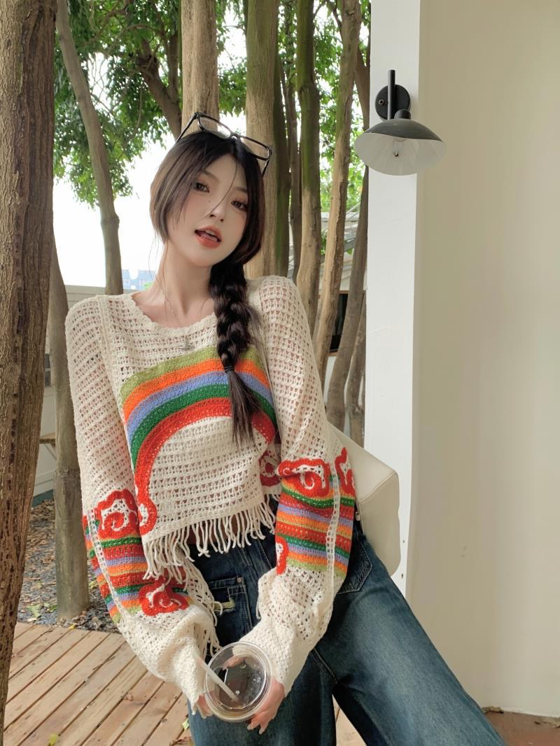 Women's Knit Striped Colorblock Pullover Sweater - Image 7