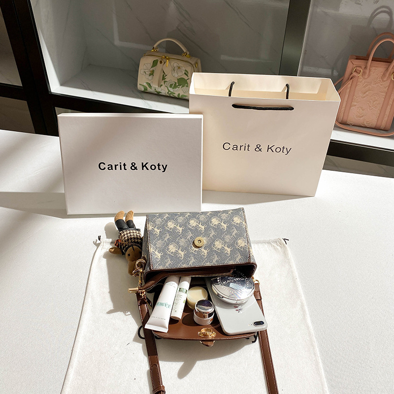 Retro small bag, shoulder bag, box, high-end