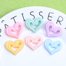 马卡龙色爱心系列 diy手工奶油胶手机壳发饰头绳洞洞鞋饰品配件