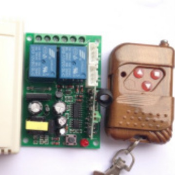 供应无线遥控开关220V电机正反转开关配桃木3键