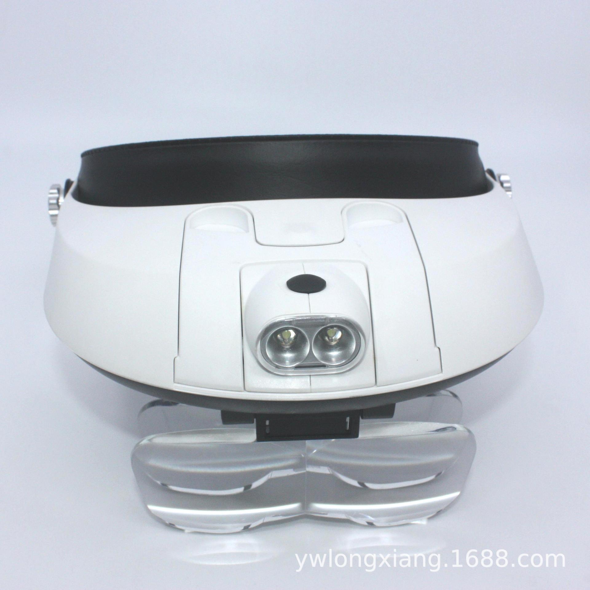 新款头戴放大镜 带灯阅读头盔放大镜多倍数5组镜片81001-G