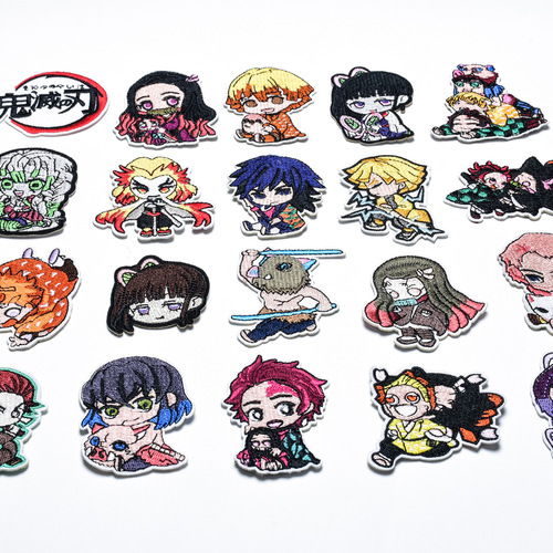 Junle cartoon embroidery cloth patch Demon Slayer embroidered label Japanese chapter anime character embroidery clothing patch patch